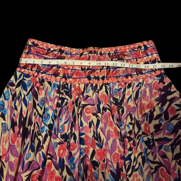 Raga Long Maxi Skirt Floral Boho Women's 1X Flowy Gathered Tiered Pink Purple - Picture 5 of 8